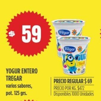 Supermercados Vea Yogur Entero Tregar oferta