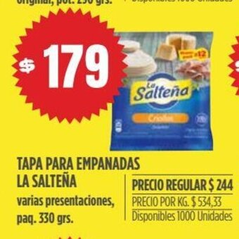 Supermercados Vea Tapa Para Empanadas La Salteña oferta