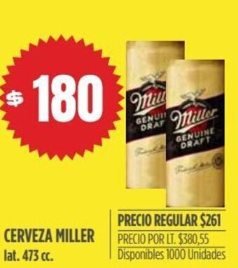 Supermercados Vea Cerveza Miller oferta