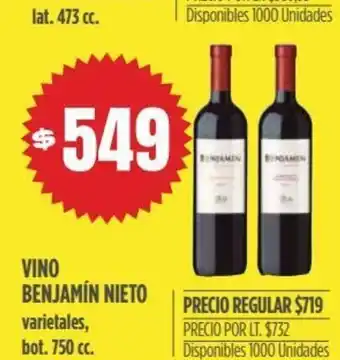 Supermercados Vea Vino Benjamín Nieto oferta