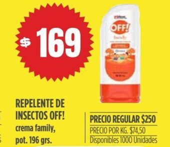 Supermercados Vea Repelente de Insectos Off! oferta