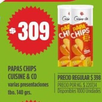Supermercados Vea papas Chips Cuisine & Co oferta