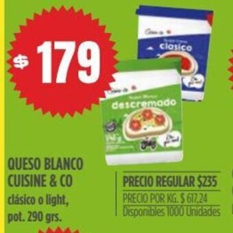 Supermercados Vea Queso Blanco Cuisine & Co oferta