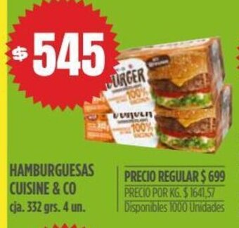 Supermercados Vea Hamburguesas Cuisine & Co oferta