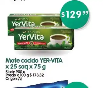 Supermercados Buenos Días Mate Cocido Yer-Vita x 25 saq x 75g oferta
