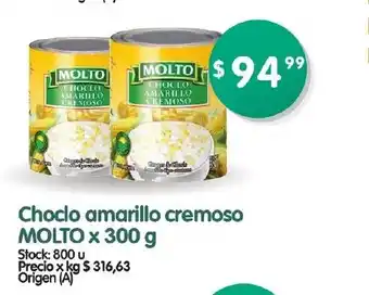 Supermercados Buenos Días Choclo Amarillo Cremoso Molto x 300g oferta