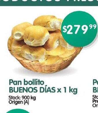 Supermercados Buenos Días Pan Bollito Buenos Días x 1kg oferta