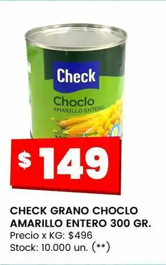 Changomas Check grano choclo amarillo entero 300 gr. oferta