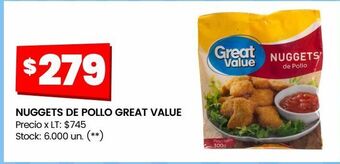 Changomas Nuggets de pollo great value oferta