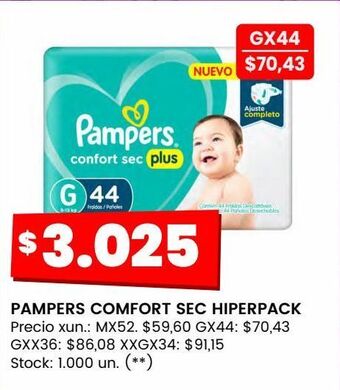 Changomas Pampers comfort sec hiperpack oferta
