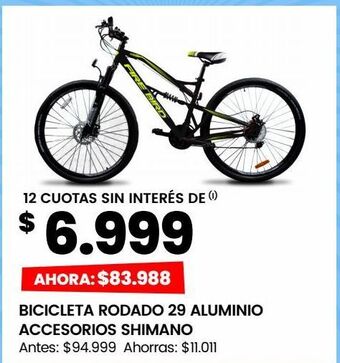 Changomas Bicicleta rodado 29 aluminio accesorios shimano oferta