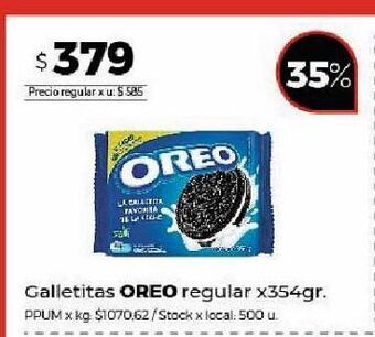 Disco Galletas oreo x 354g oferta