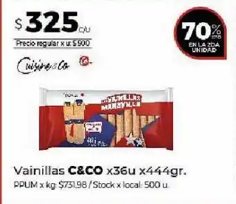 Disco Vainillas cuisine & co x 36un 444g oferta