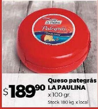 Disco Queso pategrás la paulina x 100g oferta