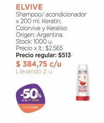 Farmacity Shampoo/ acondicionador elvive oferta