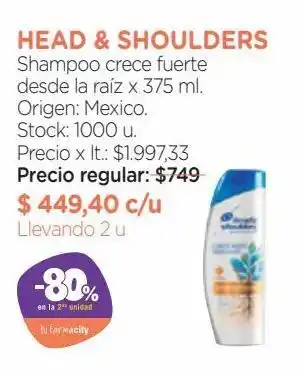 Farmacity Shampoo crece fuerte desde la raiz x 375 ml oferta