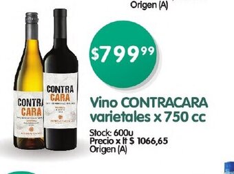 Supermercados Buenos Días Vino Contracara Varietales x 750cc oferta