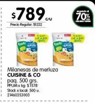 Jumbo Milanesa de merluza cuisine&co 500g oferta