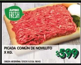 Jumbo Picada común de novillito x kg oferta