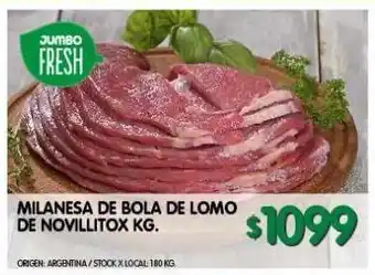 Jumbo Milanesa de bola de lomo de novillito x kg oferta