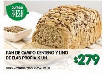 Pan de campo centeno y lino de elaboración propia x un