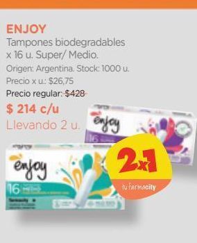 Farmacity Tampones biodegradables enjoy oferta