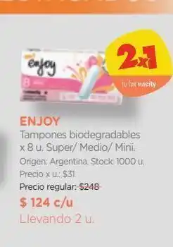 Farmacity Tampones biodegradables enjoy oferta