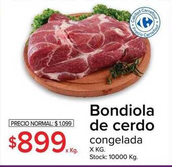 Carrefour Bondiola de cerdo congelada x kg oferta