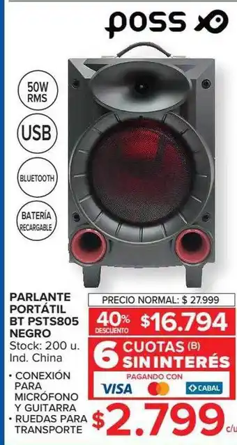 Carrefour Parlante portátil bt psts805 negro 40% descuento oferta