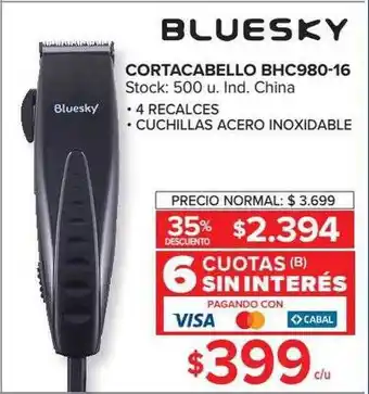 Carrefour Bluesky cortacabello bhc980-16 35% descuento oferta