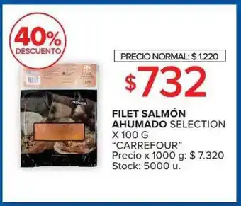 Carrefour Filet salmón ahumado selection carrefour 40% descuento oferta