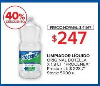 Carrefour Limpiador líquido original botella procenex 40% descuento oferta