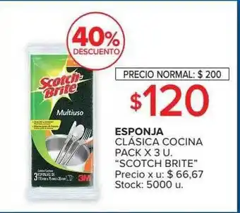 Carrefour Esponja clásica cocina pack scotch brite 40% descuento oferta