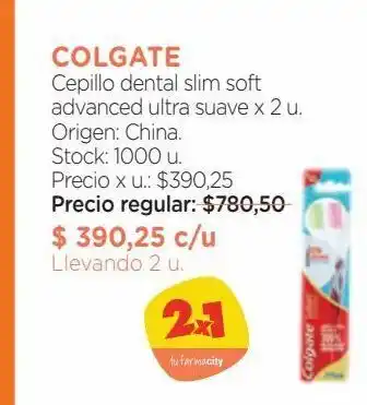 Farmacity Cepillo dental colgate slim soft advanced ultra suave x 2 un promo precio especial oferta