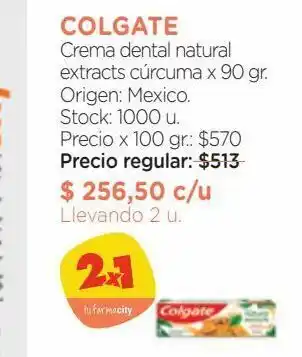 Farmacity Crema dental colgate natural extracts cúrcuma x 90 g oferta