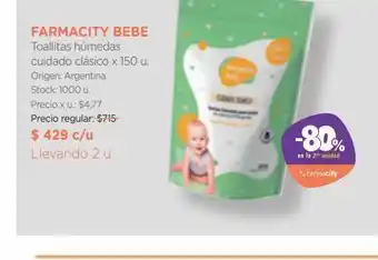 Farmacity Toallitas húmedas farmacity bebé cuidado clásico x 150 un oferta
