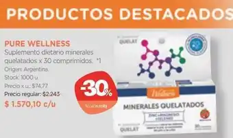 Farmacity Suplemento dietario pure wellness minerales quelatados x 600 g x 30 un oferta