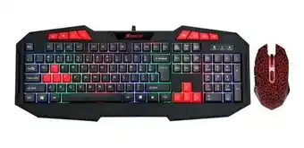 Frávega Combo teclado + mouse kit gamer retroiluminado negro/color del teclado negro oferta