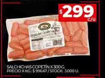 Supermercados DIA Salchichas Copetin x 300 g oferta