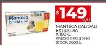 Supermercados DIA Manteca Calidad Extra Dia x 100 g oferta