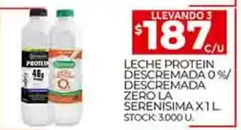 Supermercados DIA Leche Protein Descremada O% Descremada Zero La Serenisima x 1 L oferta