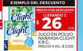Supermercados DIA Jugo en Polvo Naranja Cligh x 8 g oferta
