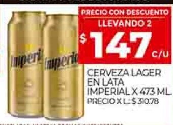 Supermercados DIA Cerveza Lager En Lata Imperial x 473 ML oferta