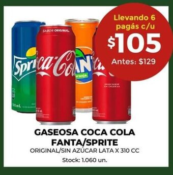 Super MAMI Gaseosa Coca Cola Fanta/Sprite oferta