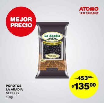 Atomo Conviene Porotos La Abadía Negros oferta
