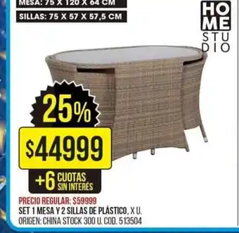Coto Set 1 Mesa Y 2 Sillas de Plàstico oferta