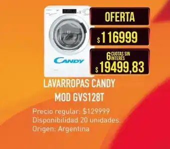 Supermercados Vea Lavarropas Candy MOD GVS128T oferta