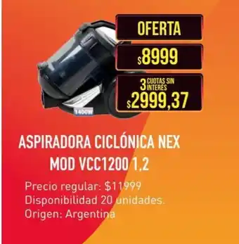 Supermercados Vea Aspiradora Ciclónica Nex MOD VCC1200 1.2 oferta