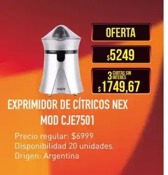 Supermercados Vea Exprimidor de Citricos Nex MOD CJE7501 oferta