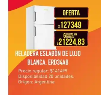 Supermercados Vea Heladera Eslabón de Lujo Blanca RED34AB oferta